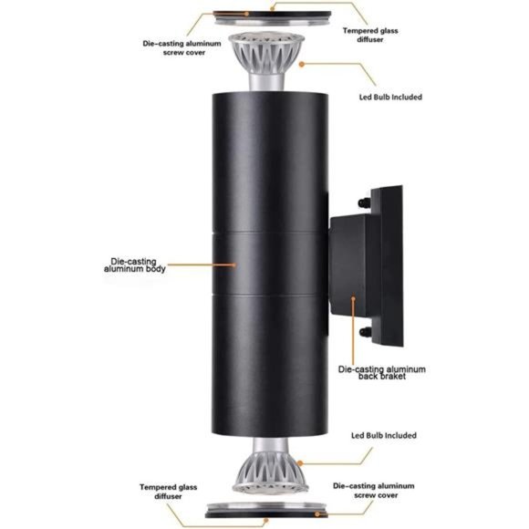 Outdoor Wall Light,Dusk to Dawn Exterior Lighting with Sensor  (2 Pack) - Picture 5 of 7